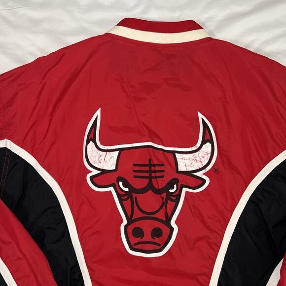 Champion Chicago Bulls Pregame Warm-Up Jacket Size XL Red Black VTG 90s RARE MJ - Picture 11 of 16